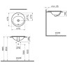Накладная раковина VITRA S20, круглая 48 cм, c переливом, цвет белый 5467B003-0001